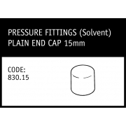 Marley Solvent Plain End Cap 15mm - 830.15